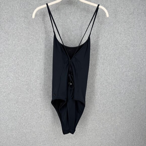 Roxy Womens Lace Back One Piece Swimsuit Size XL Black Beach High Leg Adjustable - Picture 2 of 12